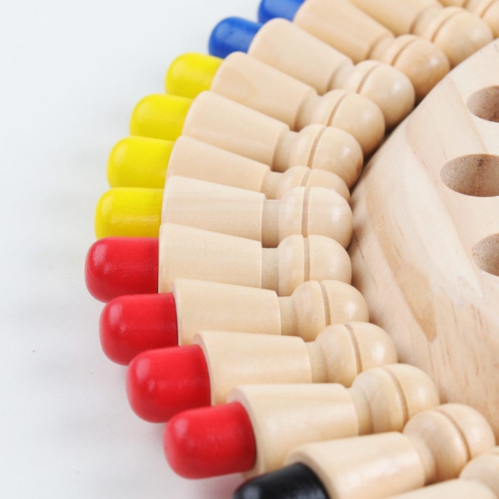 Kids Wooden Memory Match Stick Chess Fun Color Game Board Puzzles Educational Color Cognitive Ability Learning 3