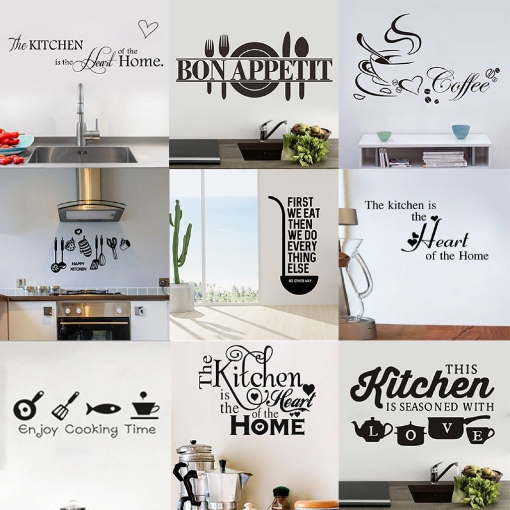 Kitchen Wall Stickers Vinyl Wall Decals for Kitchen English Quote Home Decor Art Decorative Stickers PVC 1