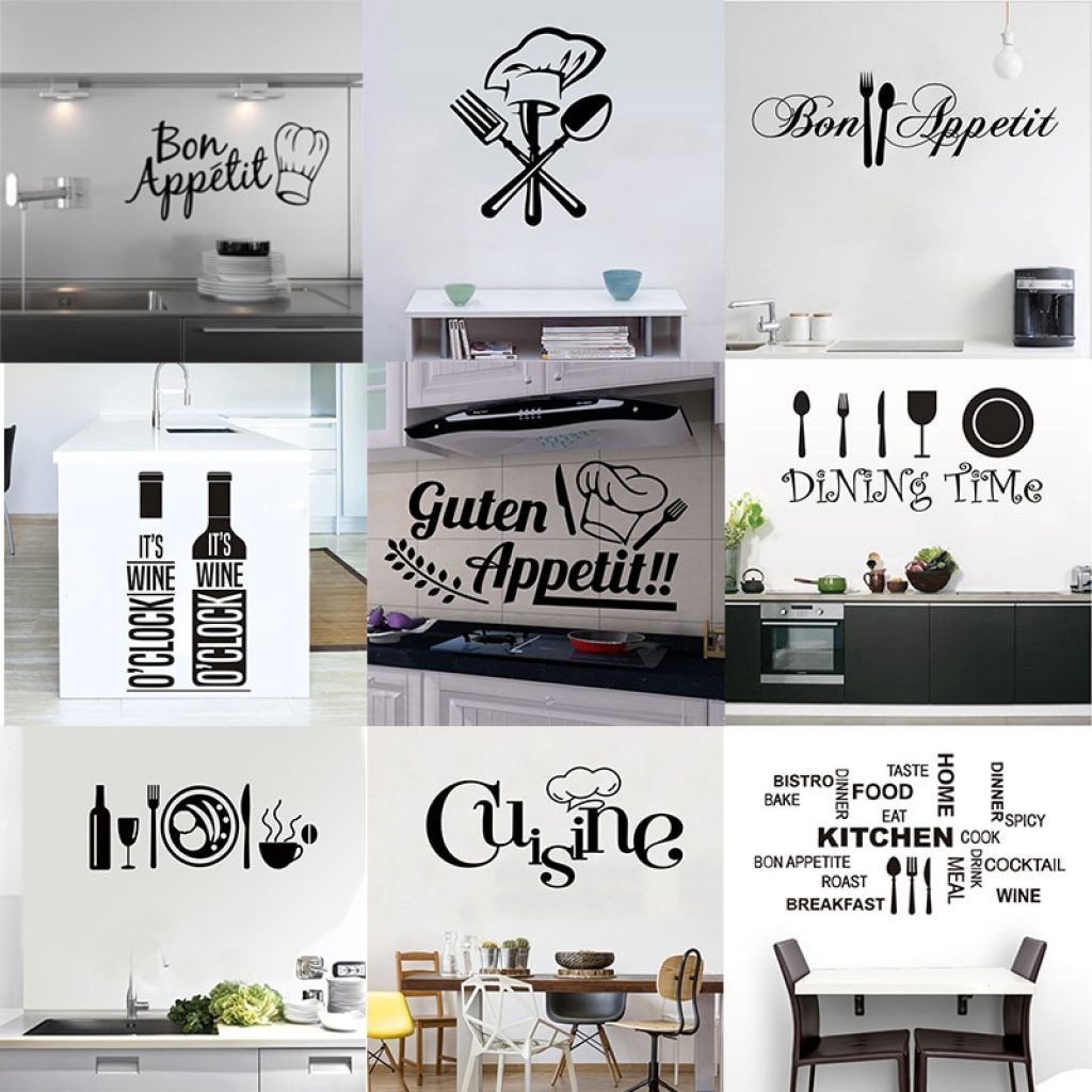 Kitchen Wall Stickers Vinyl Wall Decals for Kitchen English Quote Home Decor Art Decorative Stickers PVC 2