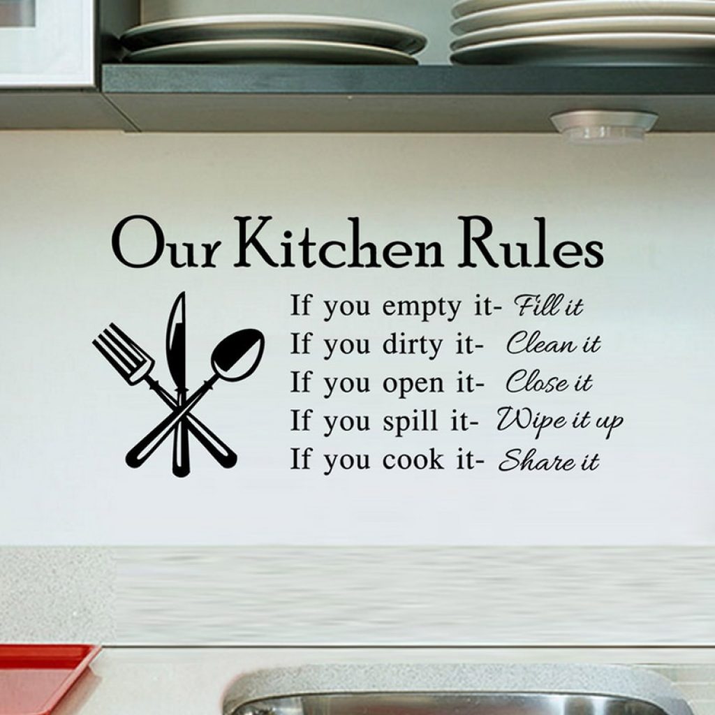 Kitchen Wall Stickers Vinyl Wall Decals for Kitchen English Quote Home Decor Art Decorative Stickers PVC 4