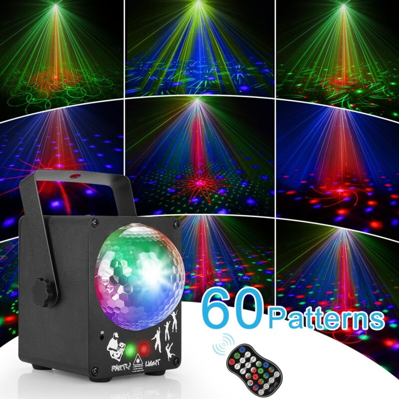 LED Disco Laser Light RGB Projector Party Lights 60 Patterns DJ Magic Ball Laser Party Holiday 4