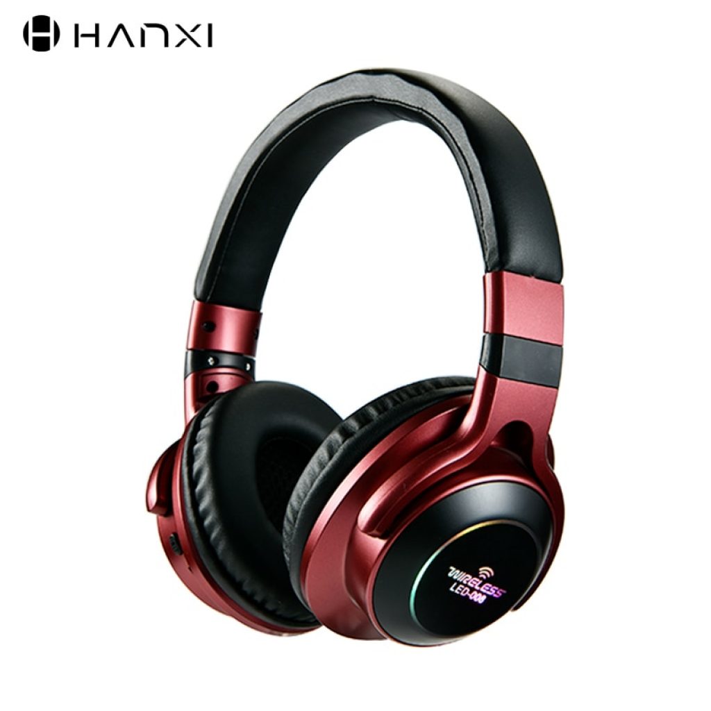 LED Light Wireless Bluetooth Headphones 3D Stereo Earphone With Mic Headset Support TF Card FM Mode