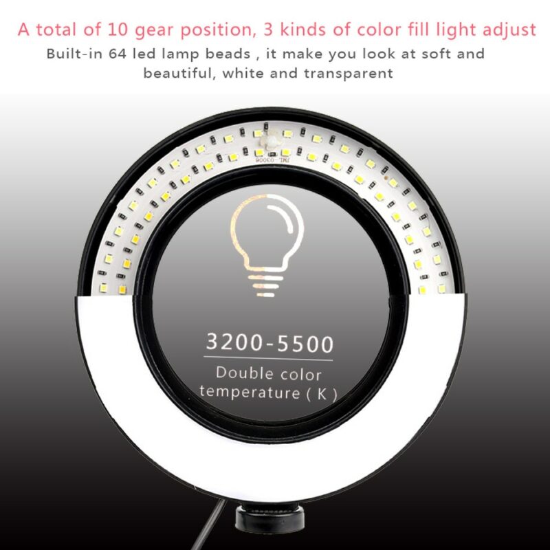LED Ring Light Photo Studio Camera Light Photography Dimmable Video light for Youtube Makeup Selfie with 3