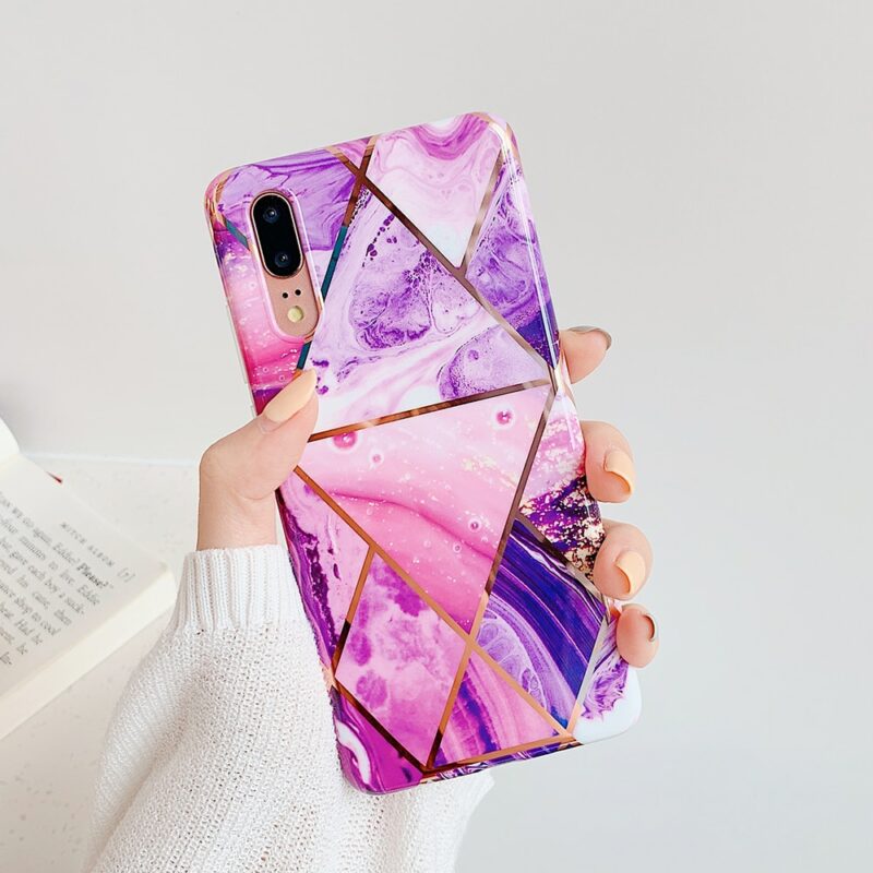 LOVECOM Plating Geometric Marble Phone Case For Huawei P40 Pro P30 P20 Lite Pro Mate 30 3