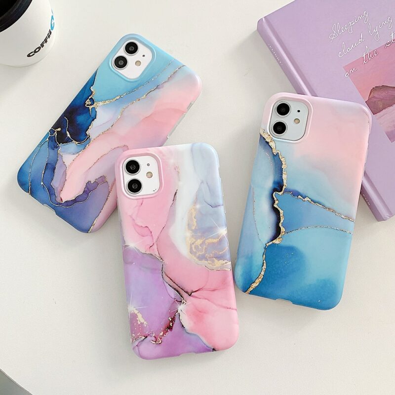 LOVECOM Vintage Gradual Color Marble Phone Case For iPhone 11 Pro Max XR XS Max 6 2