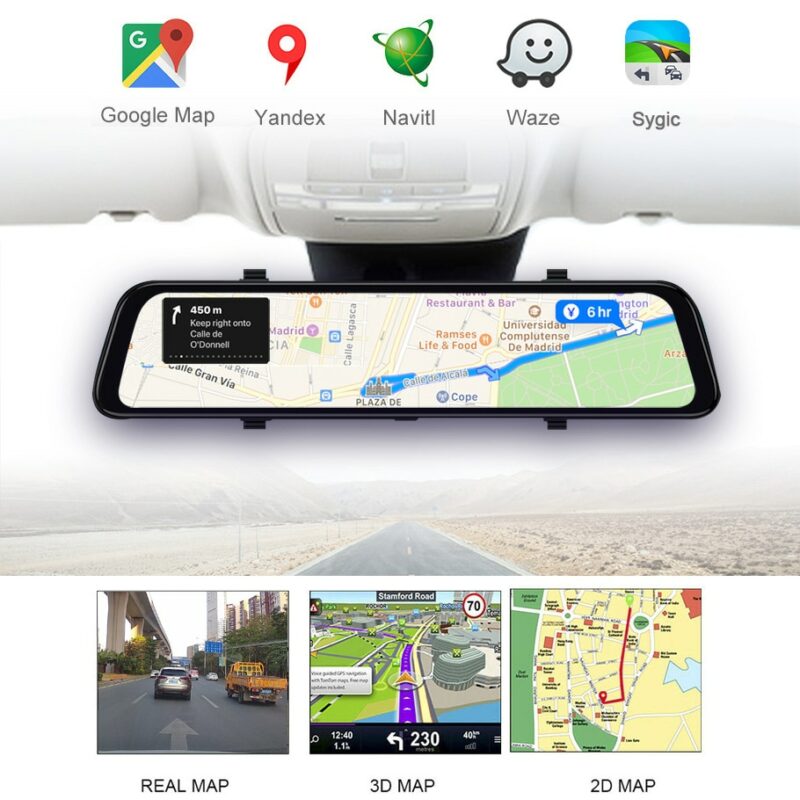 Latest 12 Inch 4G Android Rearview Mirror Car DVR HD 1080P GPS WIFI ADAS Dash Cam 5