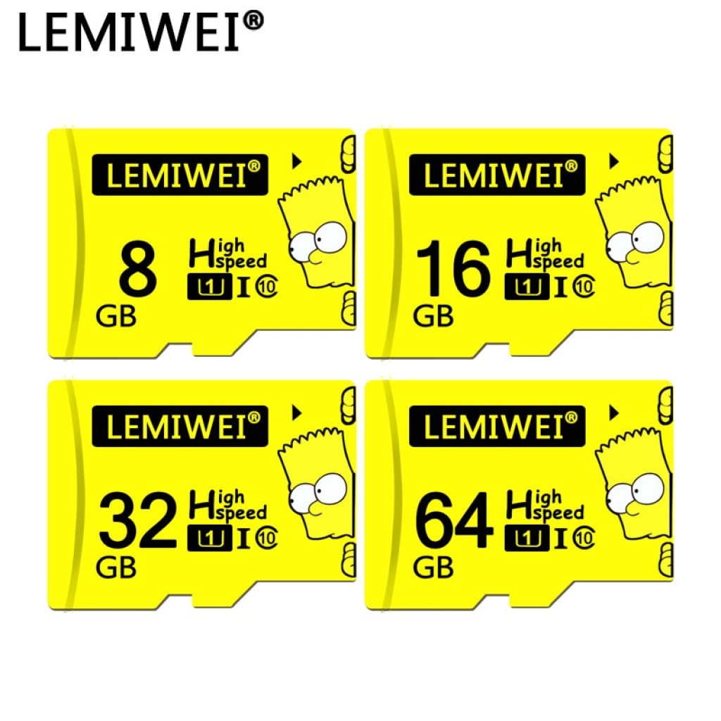 Lemiwei Bart Simpson Top Quality TF Card 8GB 16GB 64GB Class 10 Waterproof The Simpson Memory