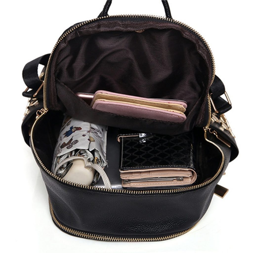 Luxury Designer Women Travel Backpack High Quality Soft PU Leather Women Backpack Fashion Girls School Backpack 4