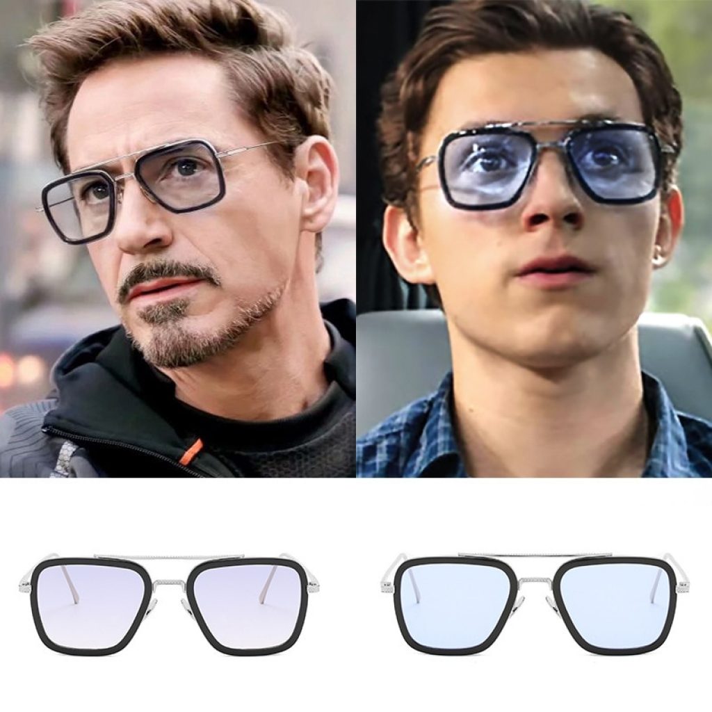 Luxury Fashion Avengers Tony Stark Flight Style Sunglasses Men Square Brand Design Sun Glasses Women Oculos