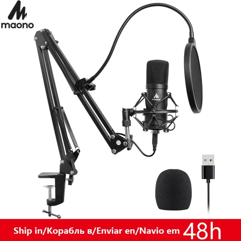 MAONO AU A04 USB Microphone Kit 192KHZ 24BIT Professional Podcast Condenser Mic for PC Karaoke Youtube