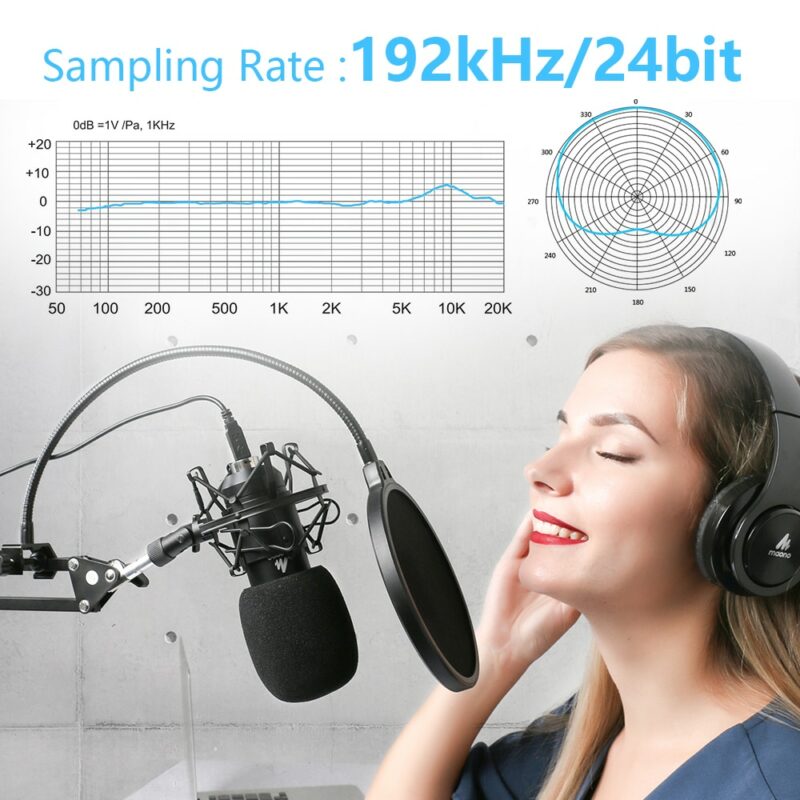 MAONO AU A04 USB Microphone Kit 192KHZ 24BIT Professional Podcast Condenser Mic for PC Karaoke Youtube 4