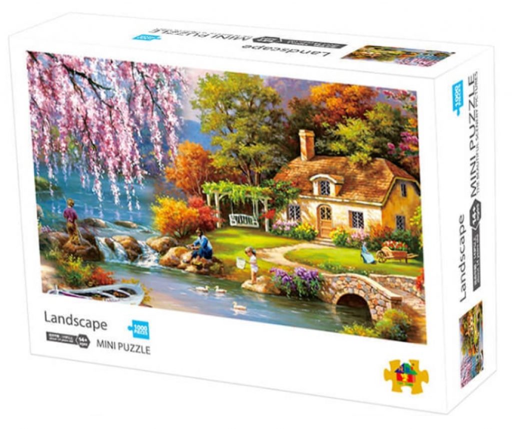 MINI Jigsaw puzzles 1000 pieces wooden Assembling picture Landscape puzzle toys for adults childrens kids games 2