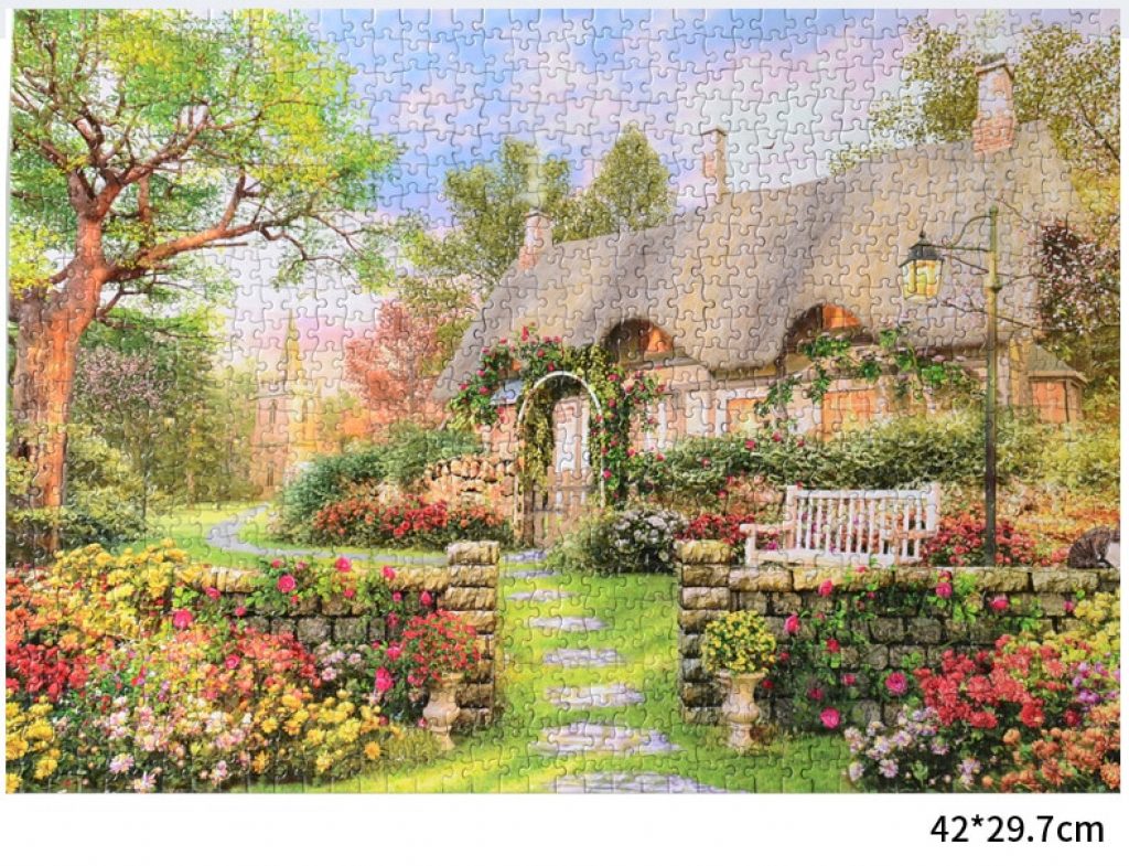 MINI Jigsaw puzzles 1000 pieces wooden Assembling picture Landscape puzzle toys for adults childrens kids games 4
