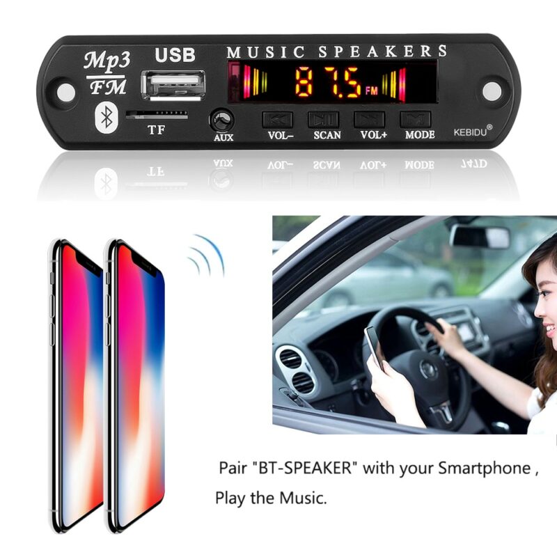 MP3 Module Bluetooth 5 0 Receiver Car Kit MP3 Player Decoder Board Color Screen FM Radio 3