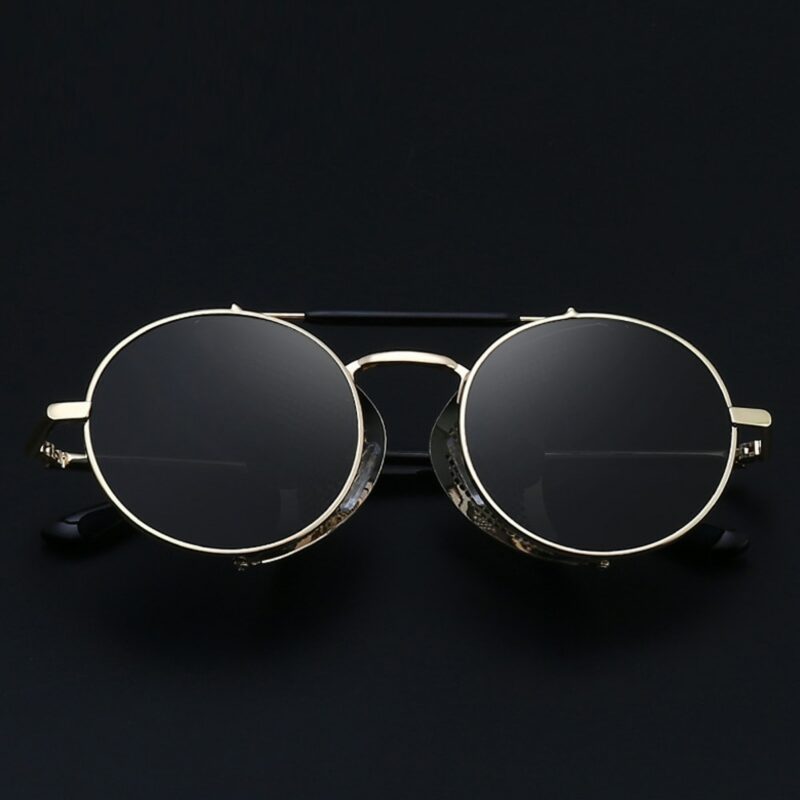 MUSELIFE Retro Round Metal Sunglasses Steampunk Men Women Brand Designer Glasses Oculos De Sol Shades UV 1