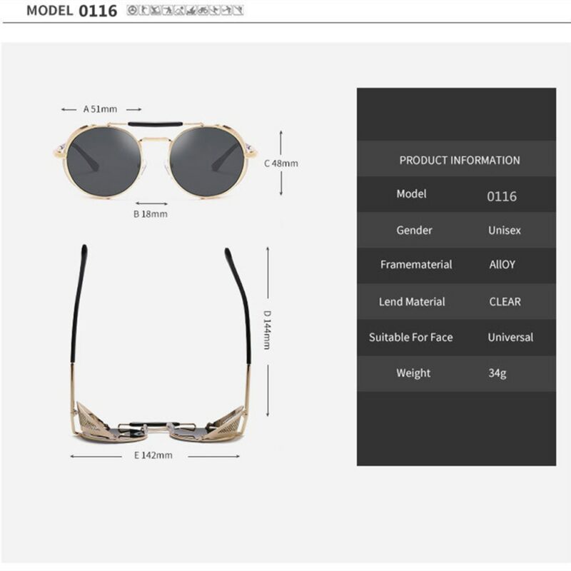 MUSELIFE Retro Round Metal Sunglasses Steampunk Men Women Brand Designer Glasses Oculos De Sol Shades UV 4