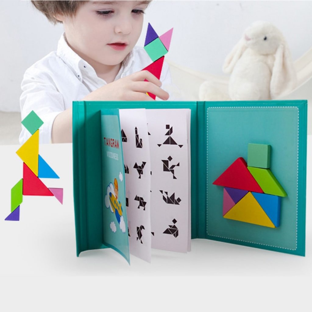 Magnetic 3D Puzzle Jigsaw Tangram Game Montessori Learning Educational Drawing Board Games Toy Gift for Children 1