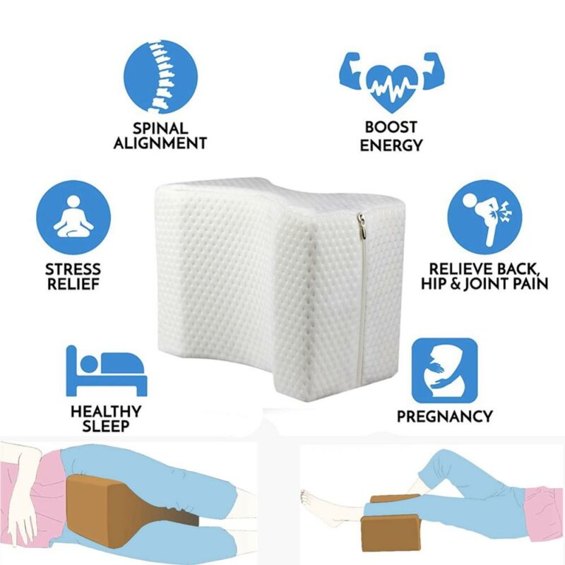 Memory Foam Wedge Sleeping Knee Pillow for Side Sleepers Back Pain Sciatica Relief Pregnancy Maternity Pillows 1
