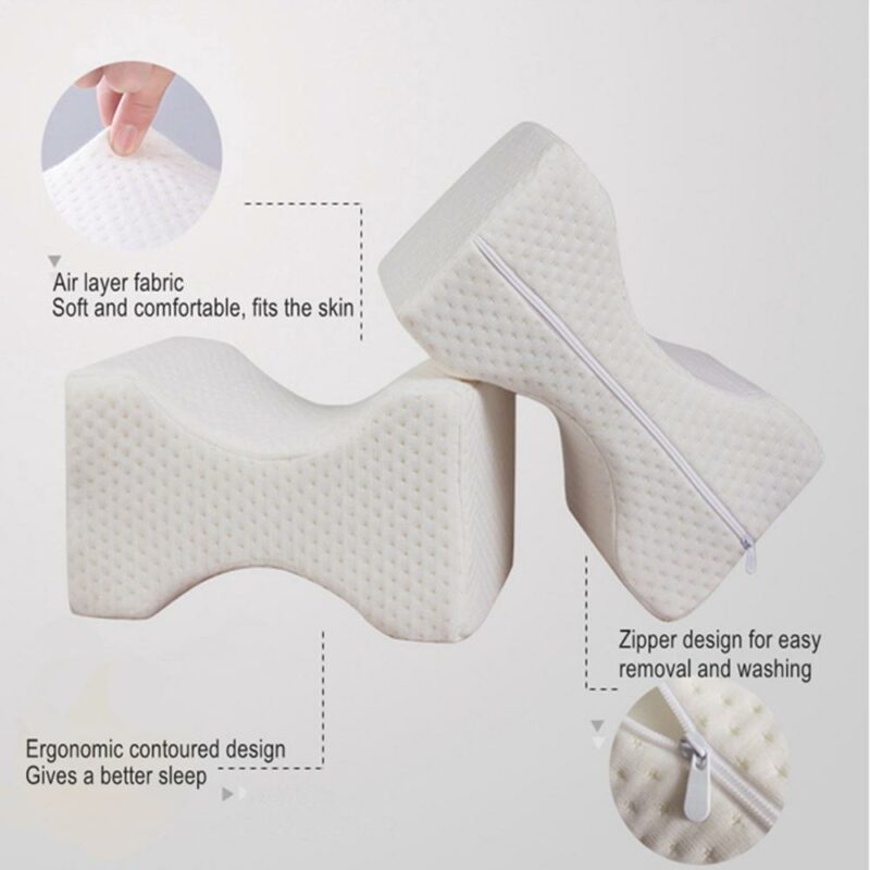 Memory Foam Wedge Sleeping Knee Pillow for Side Sleepers Back Pain Sciatica Relief Pregnancy Maternity Pillows 4