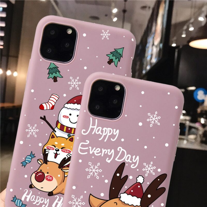 Merry Christmas Gift Silicone Phone Case for iPhone 12 13 Pro Max 6 XR XS Soft 3