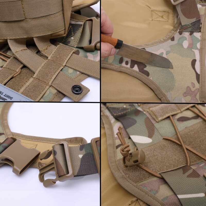 Military Tactical Dog Harness German Shepherd Pet Dog Vest With Handle Nylon Bungee Dog Leash Harness 3