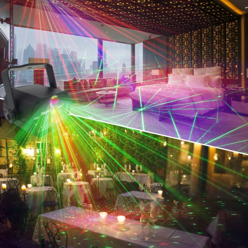 Mini RGB Disco Light DJ LED Laser Stage Projector red blue green Lamp USB Rechargeable Wedding 5