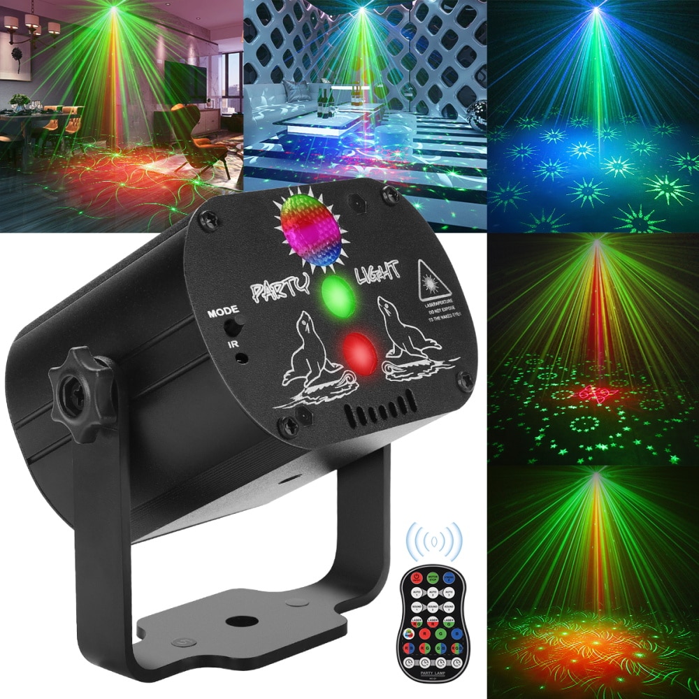 Mini RGB Disco Light DJ LED Laser Stage Projector red blue green Lamp USB Rechargeable Wedding