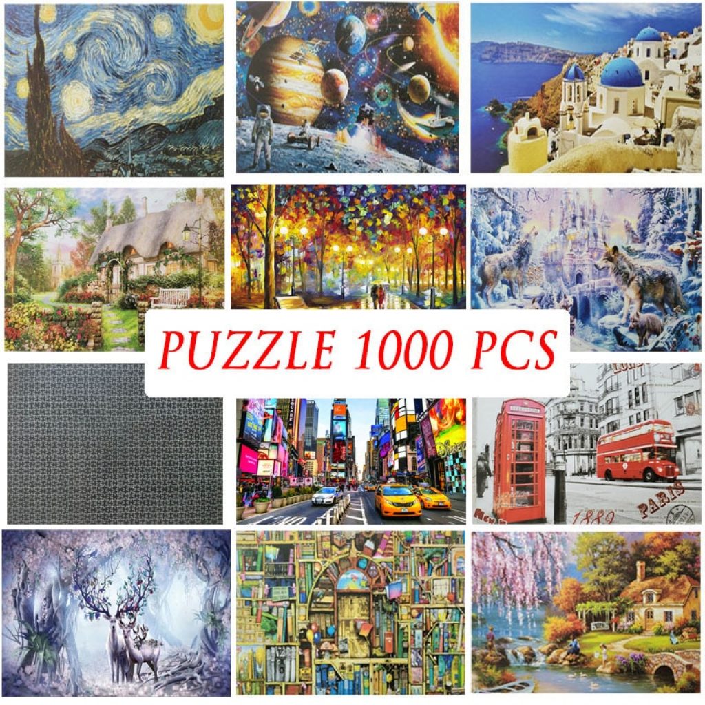 Mini jigsaw puzzles 1000 pieces wooden Assembling picture space travel Landscape puzzles toys for adults children