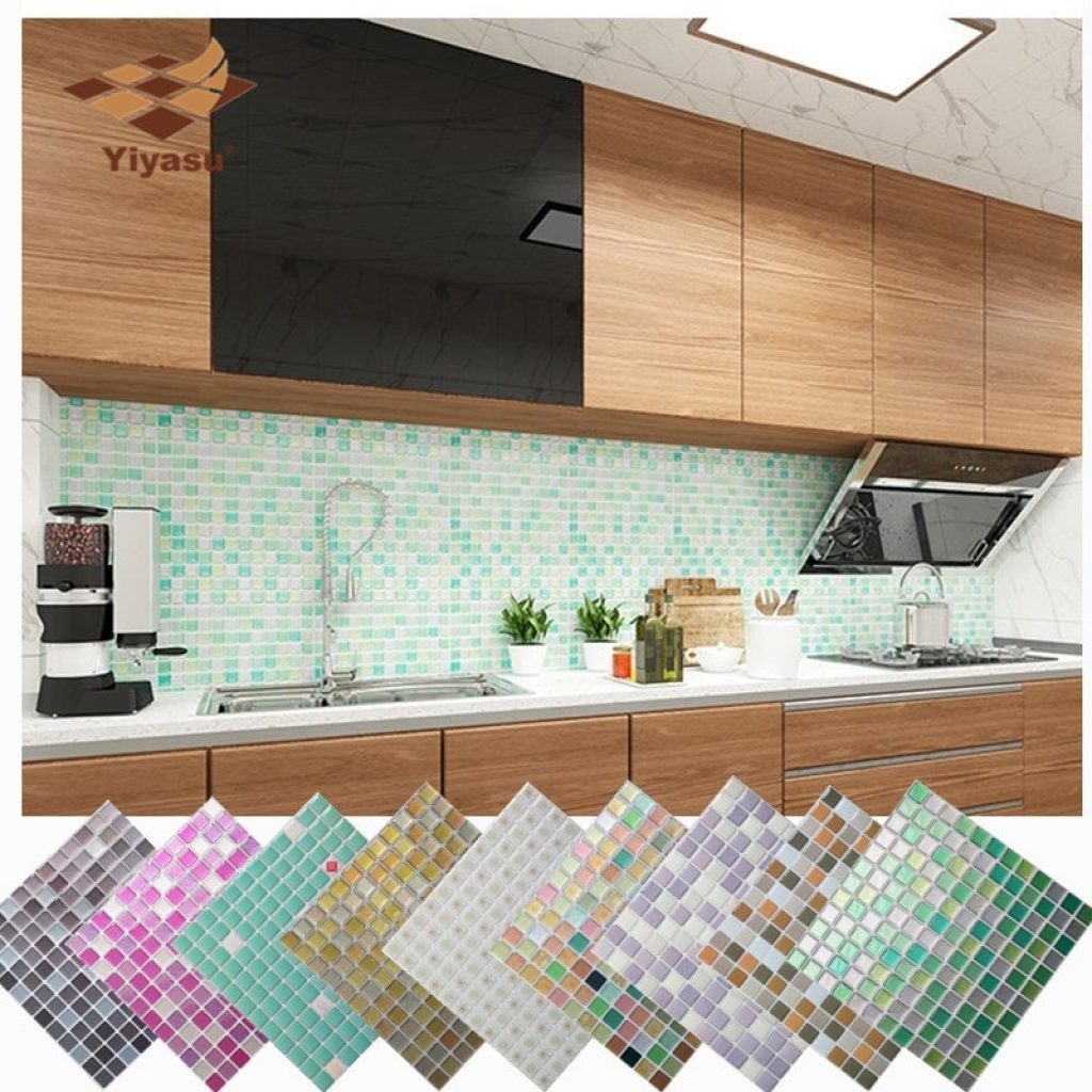 Mosaic Wall Tile Peel and Stick Self adhesive Backsplash DIY Kitchen Bathroom Home Wall Sticker Vinyl