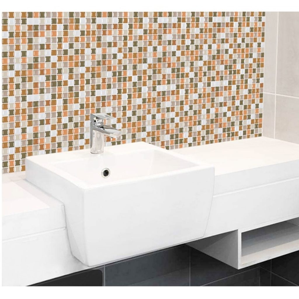 Mosaic Wall Tile Peel and Stick Self adhesive Backsplash DIY Kitchen Bathroom Home Wall Sticker Vinyl 4