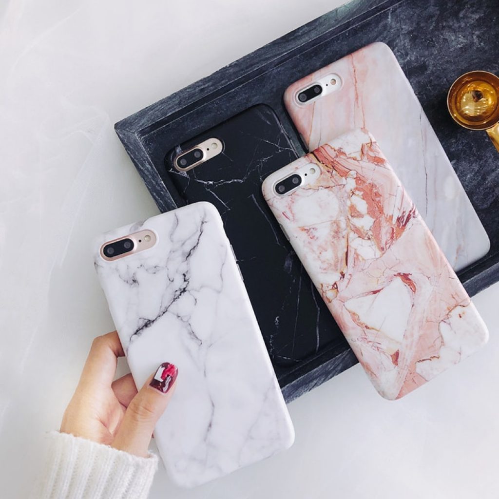 Moskado Phone Case For iPhone SE 2020 6s 7 8 Plus Glossy Granite Stone Marble Texture 3