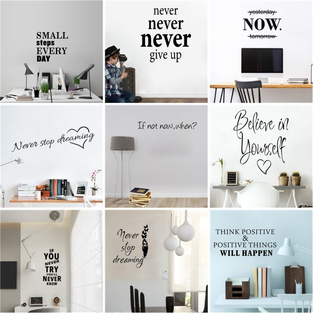 Motivational Quotes Sentences Phrases Wall Stickers Decals For Company Office School Living Room Removable Wallpaper Decorations 1