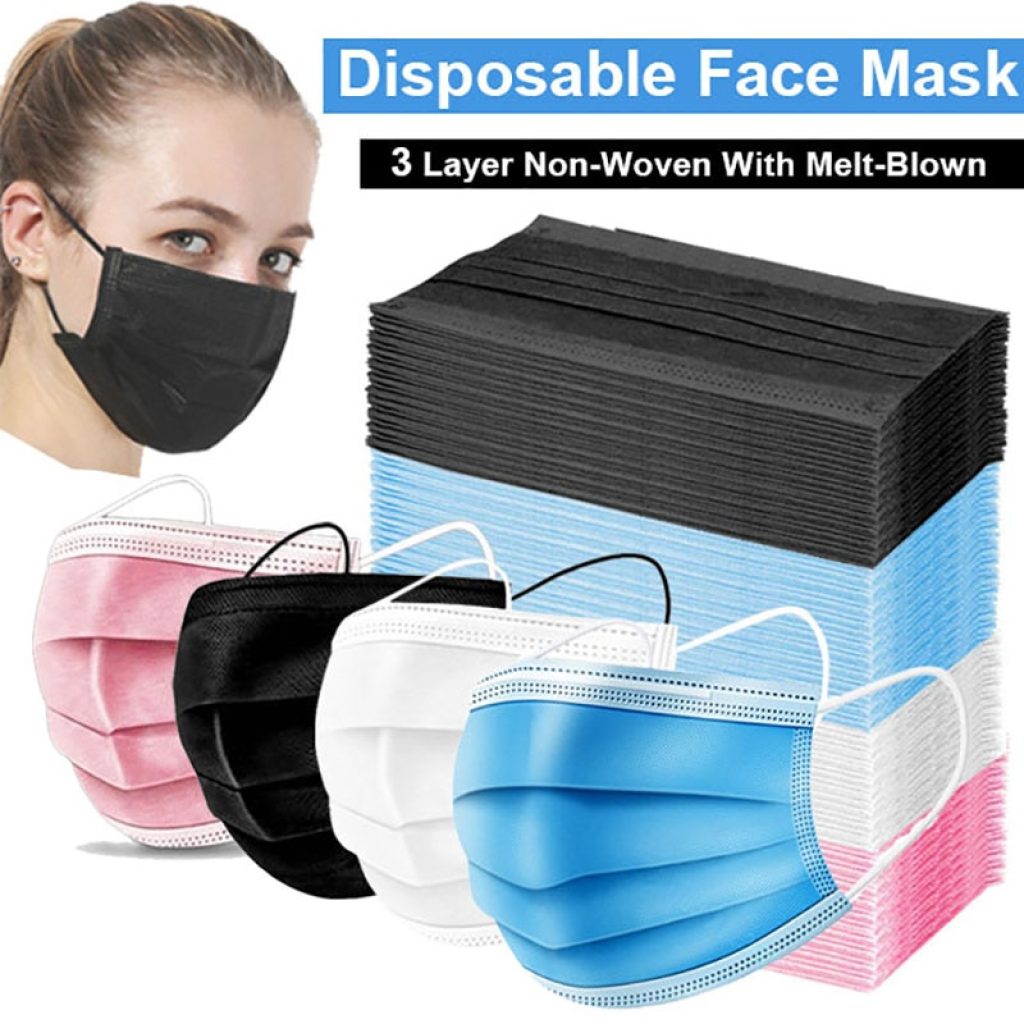 Mouth Masks 3 layer Anti Dust Disposable Mascarillas 10 50 100 Pcs Non Woven Meltblown Cloth