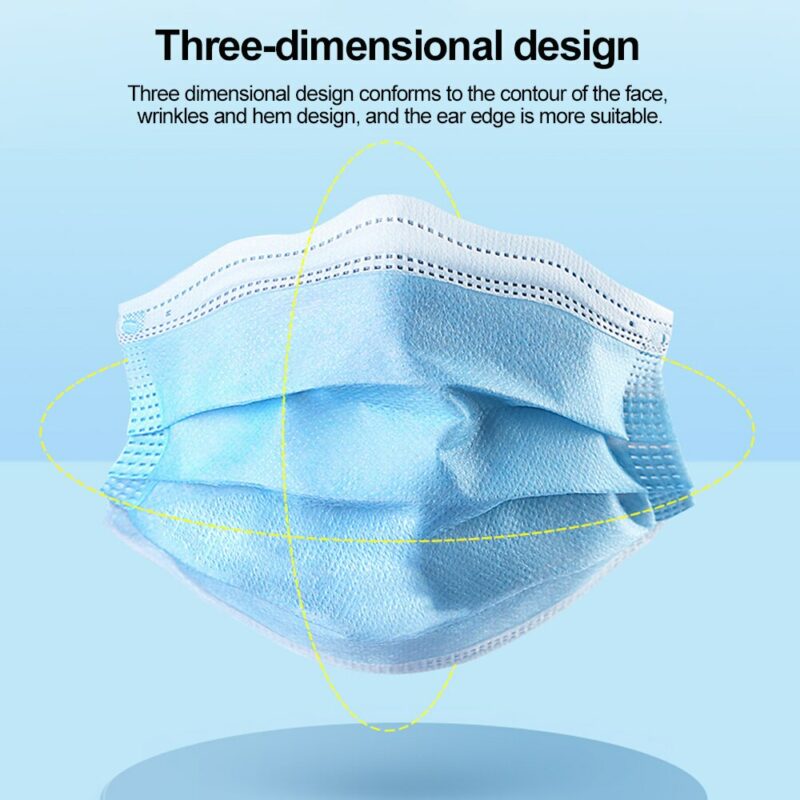 Mouth Masks 3 layer Anti Dust Disposable Mascarillas 10 50 100 Pcs Non Woven Meltblown Cloth 2