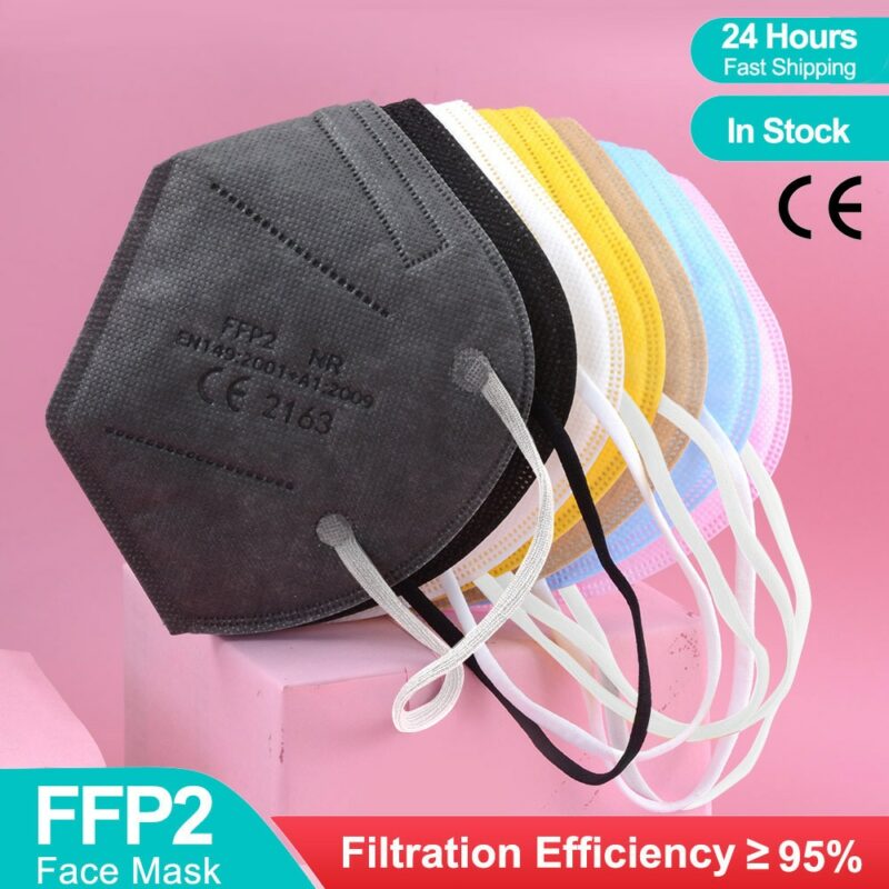 Multicolor Adult 5 Layers KN95 Fpp2 Mascarilla approved Respirator Fabric Face Mask KN95 Filter Mouth Reuseable 1