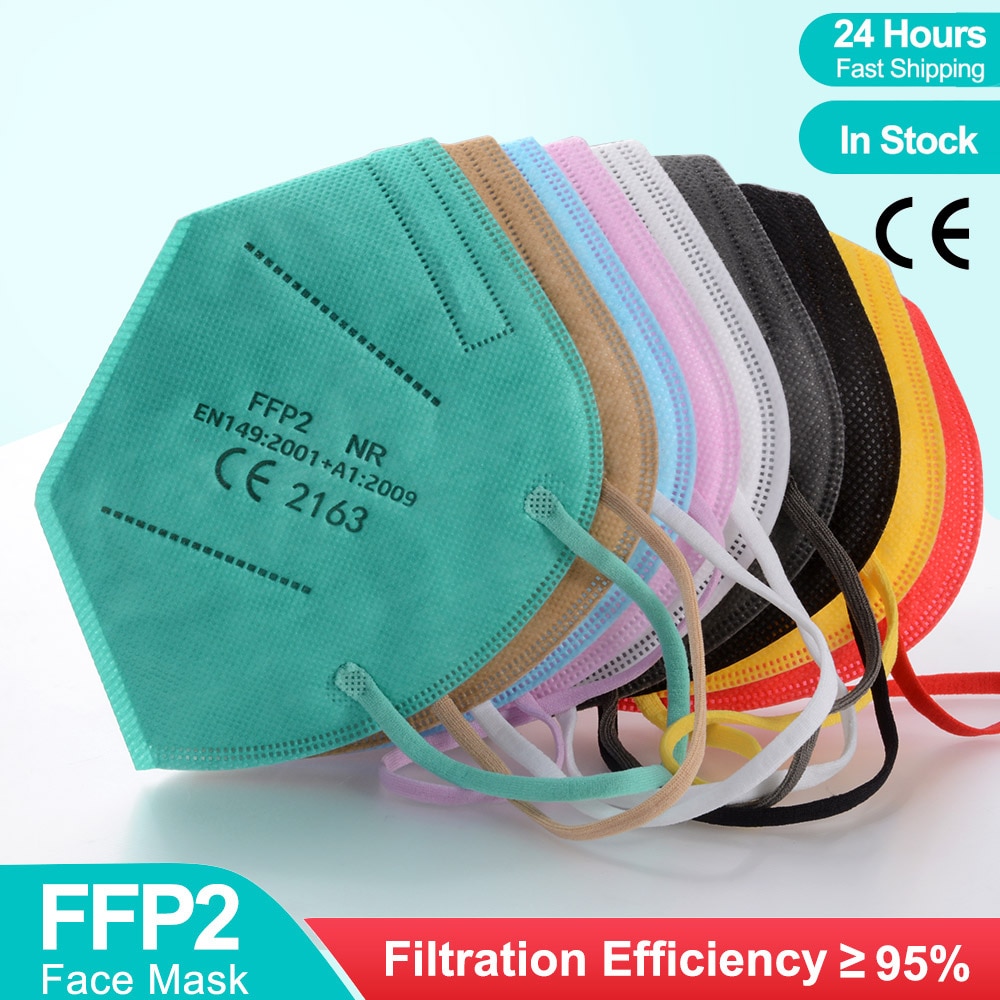 Multicolor Adult 5 Layers KN95 Fpp2 Mascarilla approved Respirator Fabric Face Mask KN95 Filter Mouth Reuseable