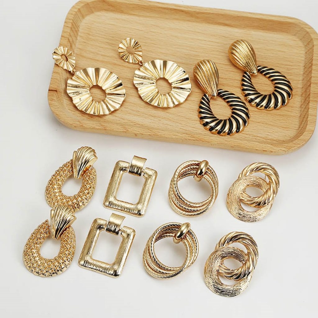 Multicolor Metal Drop Earrings for Women Vintage Exaggeration Geometric earring Bohemian Earring Wedding Jewellery