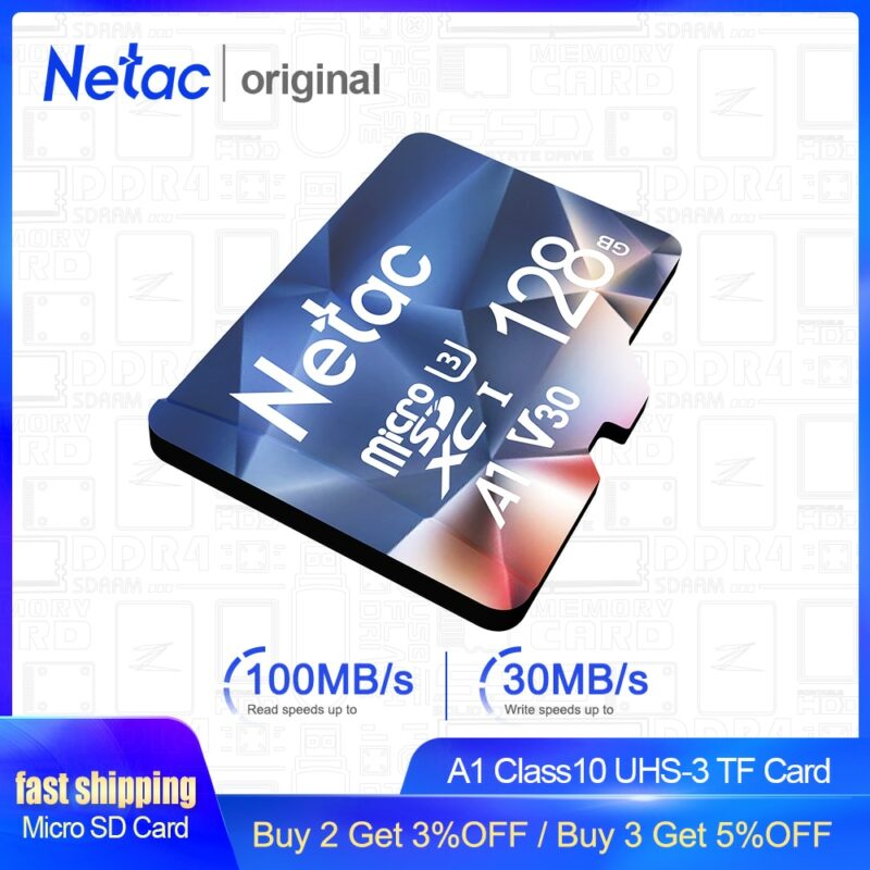 Netac Memory Card micro sd 128GB 32GB 16GB 100MB S 64GB Micro SD Card