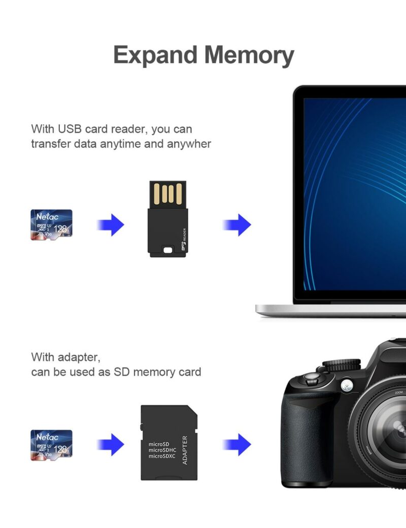 Netac P500 A1 sd card Memory Card 32GB 16GB 100MB S Micro SD Card Class10 UHS 3