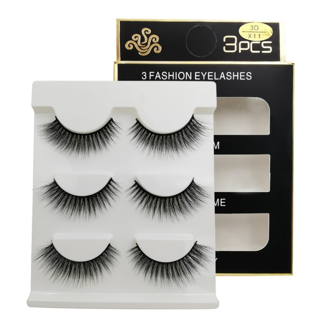 New 3 pairs natural false eyelashes fake lashes long makeup 3d mink lashes extension eyelash mink 1