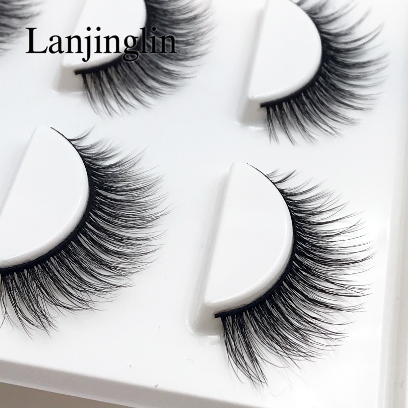 New 3 pairs natural false eyelashes fake lashes long makeup 3d mink lashes extension eyelash mink