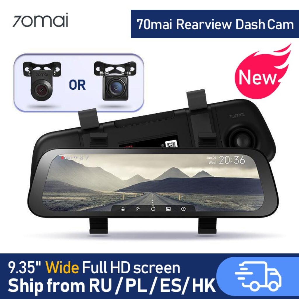 New 9 35 Inch Full Screen 70mai Rearview Dash Cam Wide 1080P Auto Cam 130FOV 70MAI