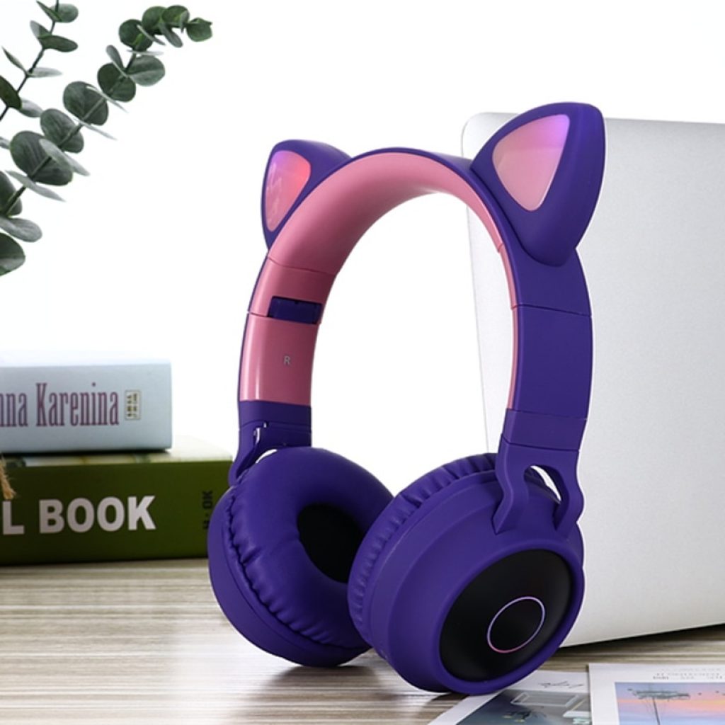 New Arrival LED Cat Ear Noise Cancelling Headphones Bluetooth 5 0 Young People Kids Headset Support 2