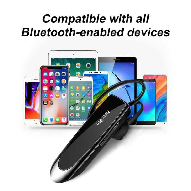New Bee Bluetooth Headset Bluetooth 5 0 Earpiece Handsfree Headphones Mini Wireless Earphone Earbud Earpiece For 3