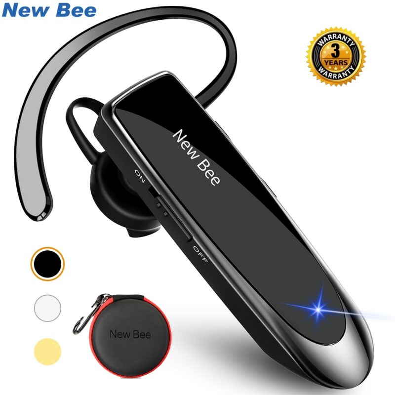 New Bee Bluetooth Headset Bluetooth 5 0 Earpiece Handsfree Headphones Mini Wireless Earphone Earbud Earpiece For
