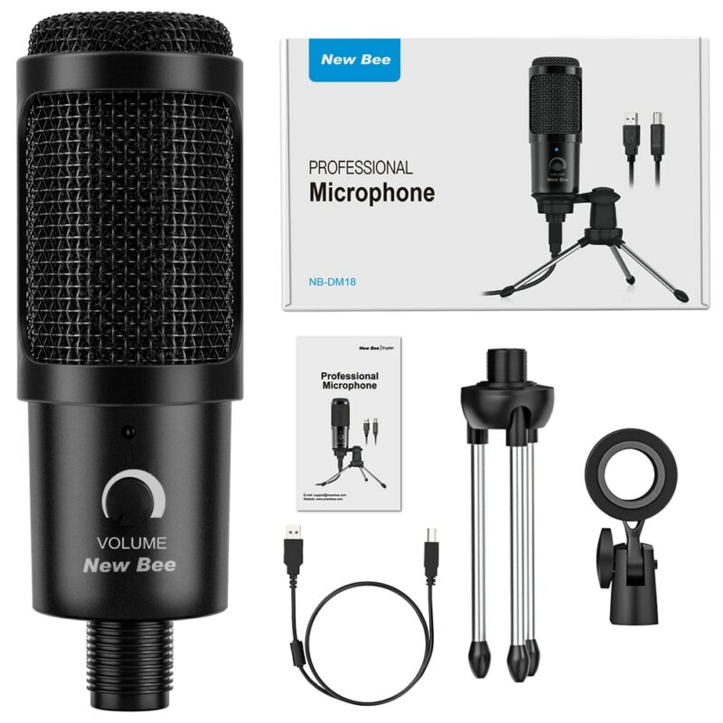 New Bee USB Microphone PC condenser Microphone Vocals Recording Studio Microphone for YouTube Video Skype Chatting 5
