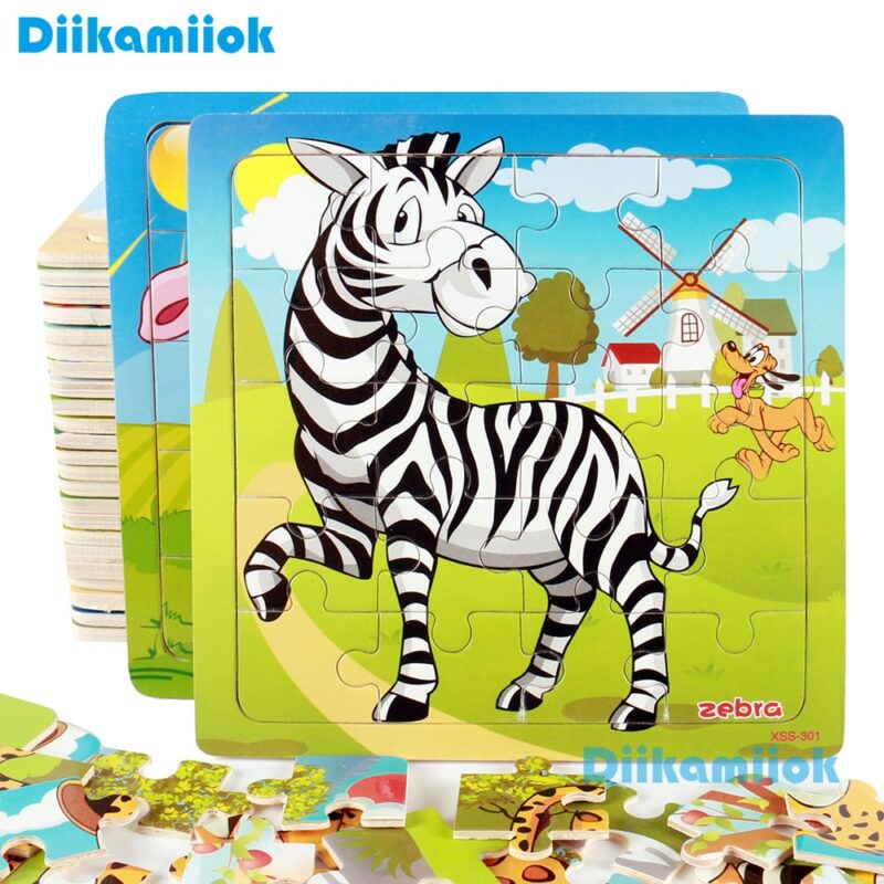 New Sale 38 Style Cartoon Wooden Puzzle Children Animal Vehicle Jigsaw Toy 2 6 Year Baby