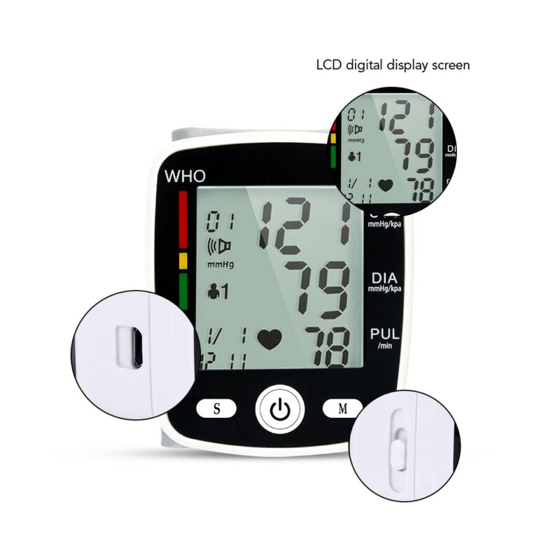 OLIECO Russian Broadcast Rechargeable Wrist Blood Pressure Monitor Automatic Digital Heart Rate PR Tonometer Sphygmomanometer 3