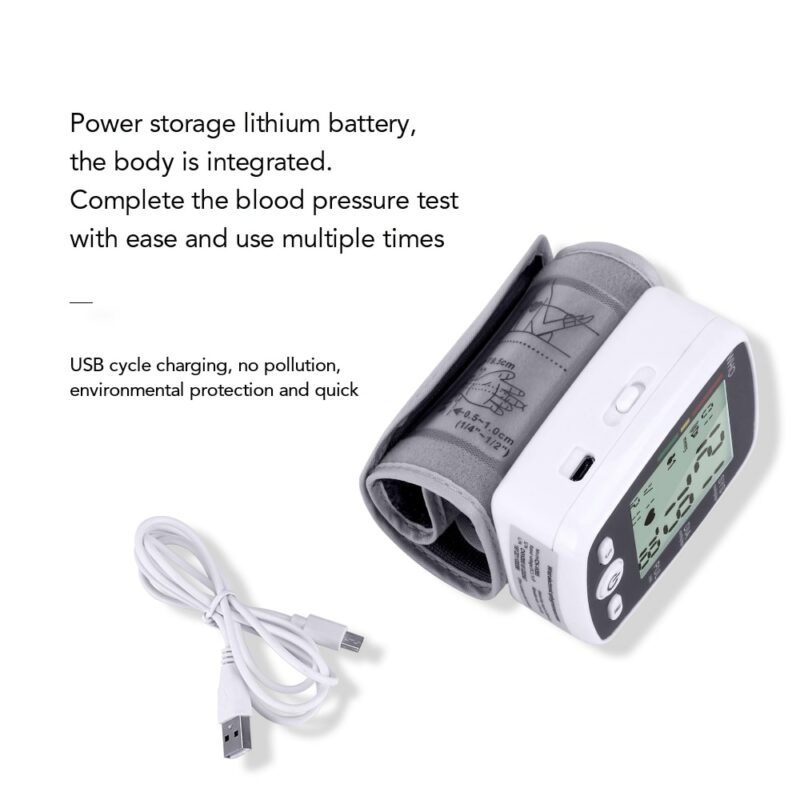 OLIECO Russian Broadcast Rechargeable Wrist Blood Pressure Monitor Automatic Digital Heart Rate PR Tonometer Sphygmomanometer 4