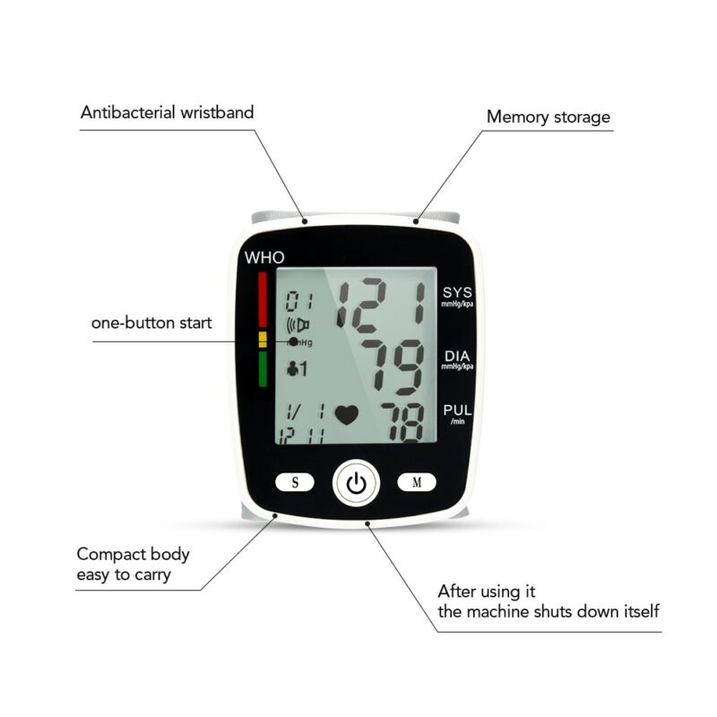 OLIECO Russian Broadcast Rechargeable Wrist Blood Pressure Monitor Automatic Digital Heart Rate PR Tonometer Sphygmomanometer 5